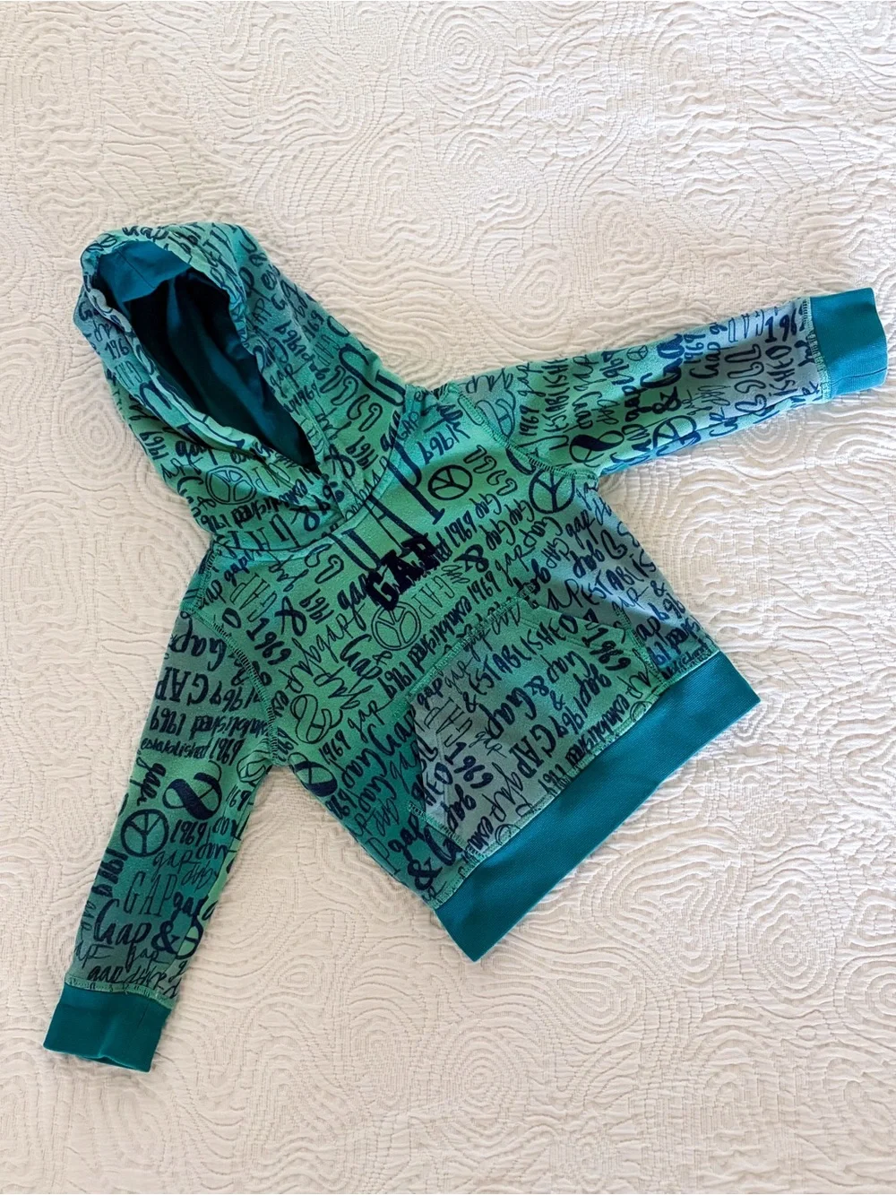 Baby Gap Teal Graffiti Hoodie